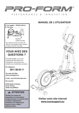 ProForm PFIVEL74613  Cross Trainer Manuel utilisateur