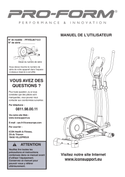 ProForm PFIVEL85712 6.0 ELLIPTICAL Manuel utilisateur