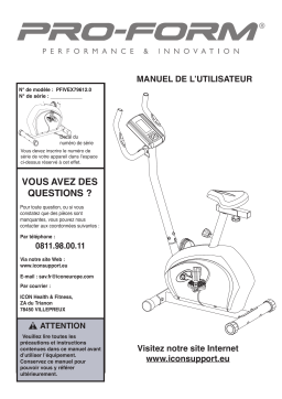 ProForm PFIVEX79612 CARDIO BIKE Manuel utilisateur