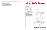 ProForm AIR WALKER TREADMILL Manuel utilisateur
