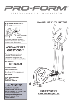 ProForm SYNOPSIS ELLIPTICAL Manuel utilisateur