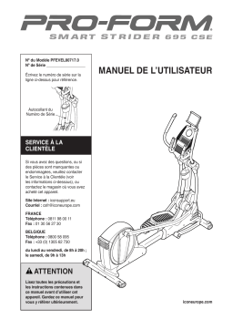 ProForm PFEVEL80717 Smart Strider 695 CSE ELLIPTICAL Manuel utilisateur