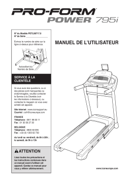 ProForm Power 795i TREADMILL Manuel utilisateur