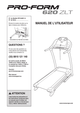 ProForm 620 ZLT TREADMILL Manuel utilisateur