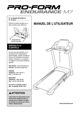 ProForm Endurance M7 TREADMILL Manuel utilisateur