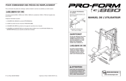 ProForm PFEVBE4805 G880 BENCH Manuel utilisateur