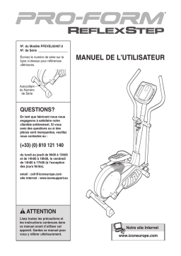 ProForm PFEVEL93407 REFLEX STEP ELLIPTICAL Manuel utilisateur