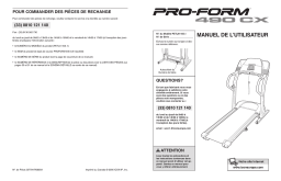 ProForm PETL41105 490CX TREADMILL Manuel utilisateur