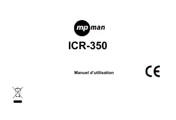 Manuel du propriétaire | MPMan ICR350 Voice recorder Manuel utilisateur | Fixfr
