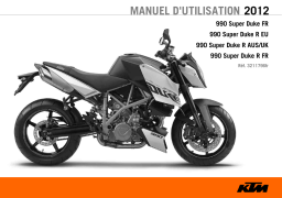 KTM 990 Super Duke R FR 2012 Naked Bike Manuel utilisateur