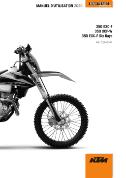 KTM 350 EXC-F EU 2020 Enduro Bike Manuel utilisateur