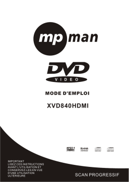 MPMan XVD840 HDMI DVD player Manuel utilisateur