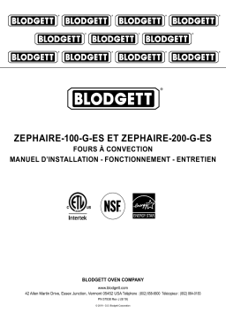 Blodgett Zephaire-100-G-ES ZEPHAIRE SERY Manuel utilisateur