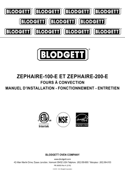 Blodgett Zephaire-100-E ZEPHAIRE SERY Manuel utilisateur