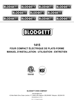 Blodgett 1415 ELECTRIC COUNTERTOP OVEN Manuel utilisateur