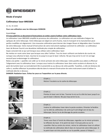 Manuel du propriétaire | Bresser Laser Collimator 31.7mm (1,25