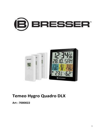 Manuel du propriétaire | Bresser Temeo Hygro Quadro DLX - digital Thermometer and Hygrometer for 4 Measuring Points Manuel utilisateur | Fixfr