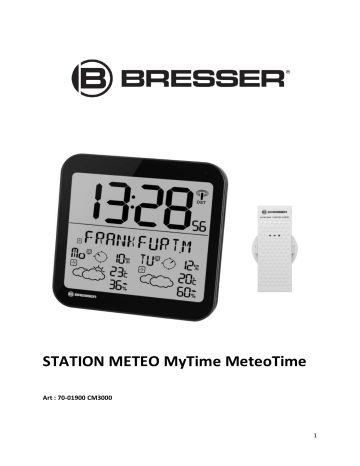 Manuel du propriétaire | Bresser MyTime Meteotime LCD Wall Clock Manuel utilisateur | Fixfr