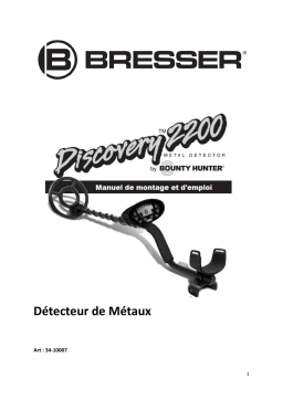 Bounty Hunter Discovery 2200 Metal Detector Manuel utilisateur