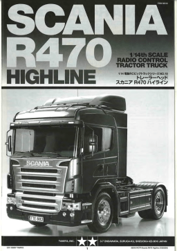 Tamiya Scania R470 Highline Big Truck Manuel utilisateur