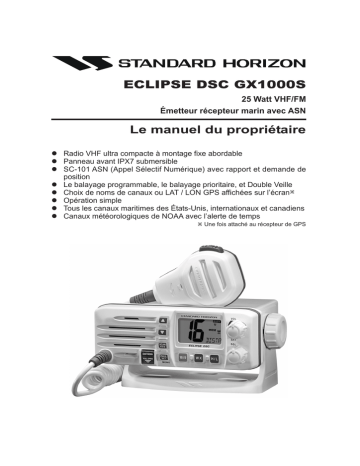 Manuel du propriétaire | Standard Horizon GX1000S Manuel utilisateur | Fixfr