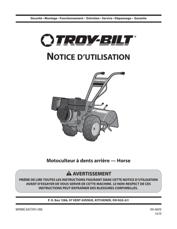 Manuel du propriétaire | Troy-Bilt 21A682P766 Garden Tiller Manuel utilisateur | Fixfr