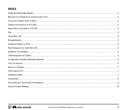 Midland XTC300/310/350 XTC Camera Manuel utilisateur