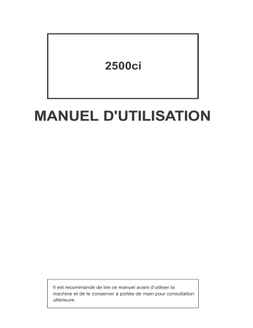 Manuel du propriétaire | Triumph-Adler 2500ci Copy system Manuel utilisateur | Fixfr