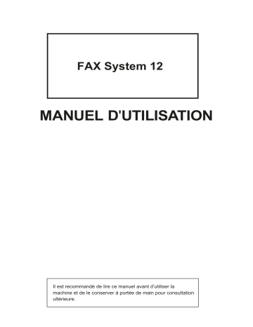 Manuel du propriétaire | Triumph-Adler 2506ci Copy system Manuel utilisateur | Fixfr