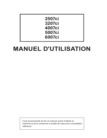 Manuel du propriétaire | Triumph-Adler 2507ci Copy system Manuel utilisateur | Fixfr