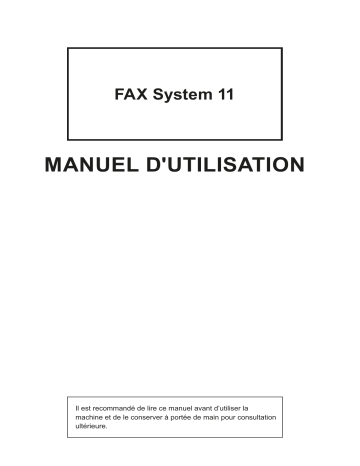 Manuel du propriétaire | Triumph-Adler 301ci Copy system Manuel utilisateur | Fixfr