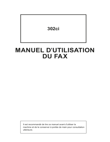Manuel du propriétaire | Triumph-Adler 302ci Copy system Manuel utilisateur | Fixfr
