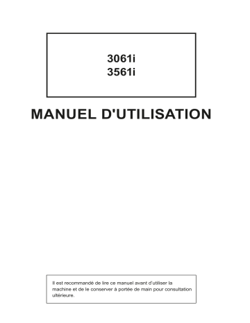 Manuel du propriétaire | Triumph-Adler 3061i Copy system Manuel utilisateur | Fixfr