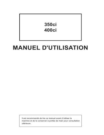 Manuel du propriétaire | Triumph-Adler 350ci Copy system Manuel utilisateur | Fixfr