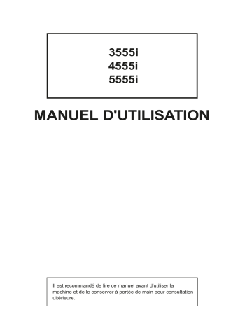 Manuel du propriétaire | Triumph-Adler 3555i Copy system Manuel utilisateur | Fixfr
