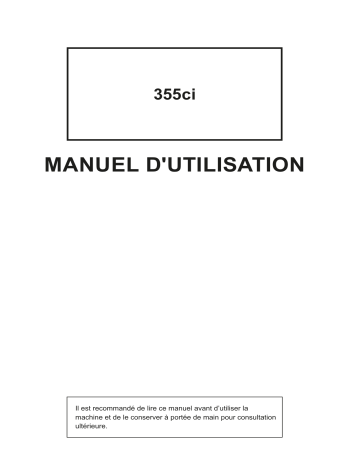 Manuel du propriétaire | Triumph-Adler 355ci Copy system Manuel utilisateur | Fixfr