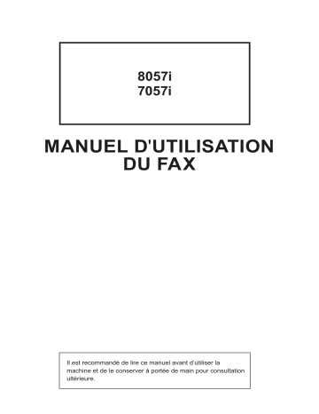Manuel du propriétaire | Triumph-Adler 7057i Copy system Manuel utilisateur | Fixfr