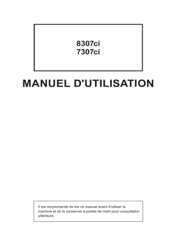 Manuel du propriétaire | Triumph-Adler 7307ci Copy system Manuel utilisateur | Fixfr