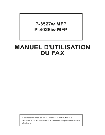 Manuel du propriétaire | Triumph-Adler P-3527w MFP Print system Manuel utilisateur | Fixfr