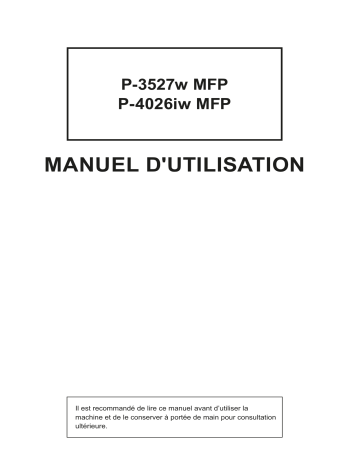 Manuel du propriétaire | Triumph-Adler P-3527w MFP Print system Manuel utilisateur | Fixfr