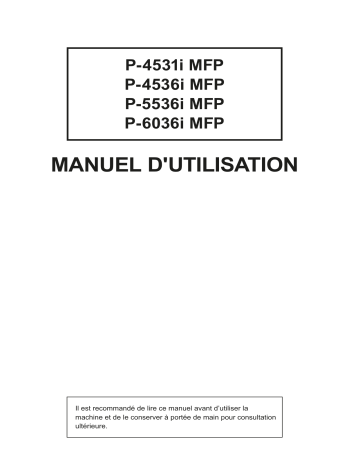 Manuel du propriétaire | Triumph-Adler P-4531i MFP Copy system Manuel utilisateur | Fixfr