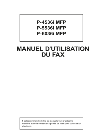 Manuel du propriétaire | Triumph-Adler P-4536i MFP Copy system Manuel utilisateur | Fixfr