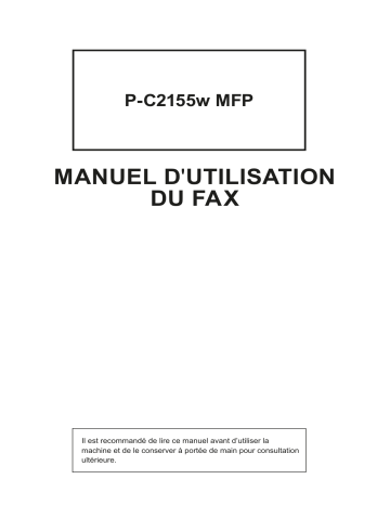 Manuel du propriétaire | Triumph-Adler P-C2155w MFP Copy system Manuel utilisateur | Fixfr