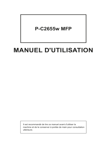 Manuel du propriétaire | Triumph-Adler P-C2655w MFP Copy system Manuel utilisateur | Fixfr
