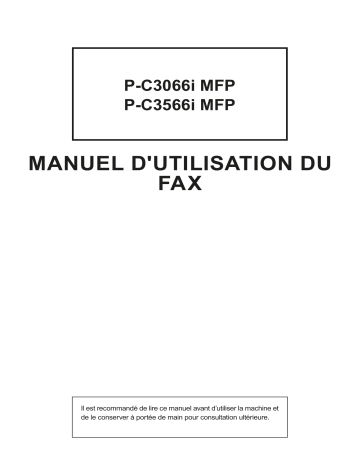 Manuel du propriétaire | Triumph-Adler P-C3066i MFP Copy system Manuel utilisateur | Fixfr