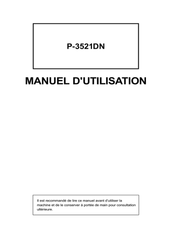 Manuel du propriétaire | Triumph-Adler P-3521DN Print system Manuel utilisateur | Fixfr