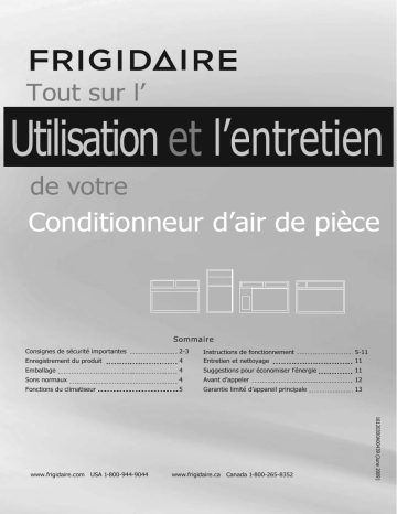 Manuel du propriétaire | Frigidaire FFRE2233Q2 Manuel utilisateur | Fixfr