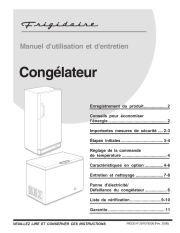 FGCH20M7LW | LFCH13M2MW | Manuel du propriétaire | Frigidaire LFFN15M5HW Manuel utilisateur | Fixfr