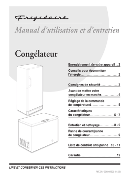 Frigidaire 216802800 Manuel utilisateur