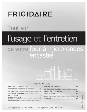 Manuel du propriétaire | Frigidaire FGMO3067UD Manuel utilisateur | Fixfr